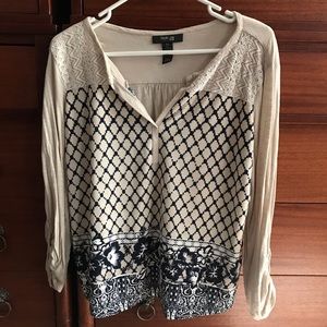 Patterned Blousy Top